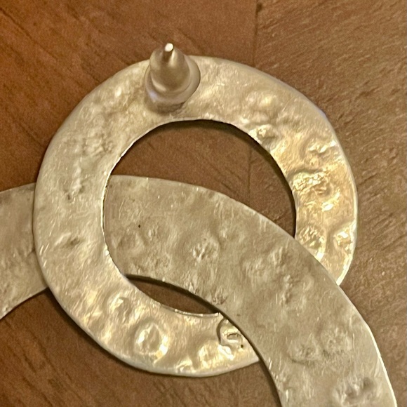 Mod Sterling Silver Hoop Earrings - Picture 4 of 5